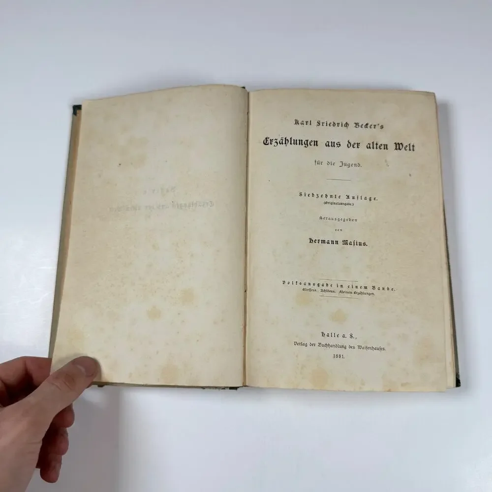 Tales from Old World by K F Becker 1881 Antique Book Germ lng